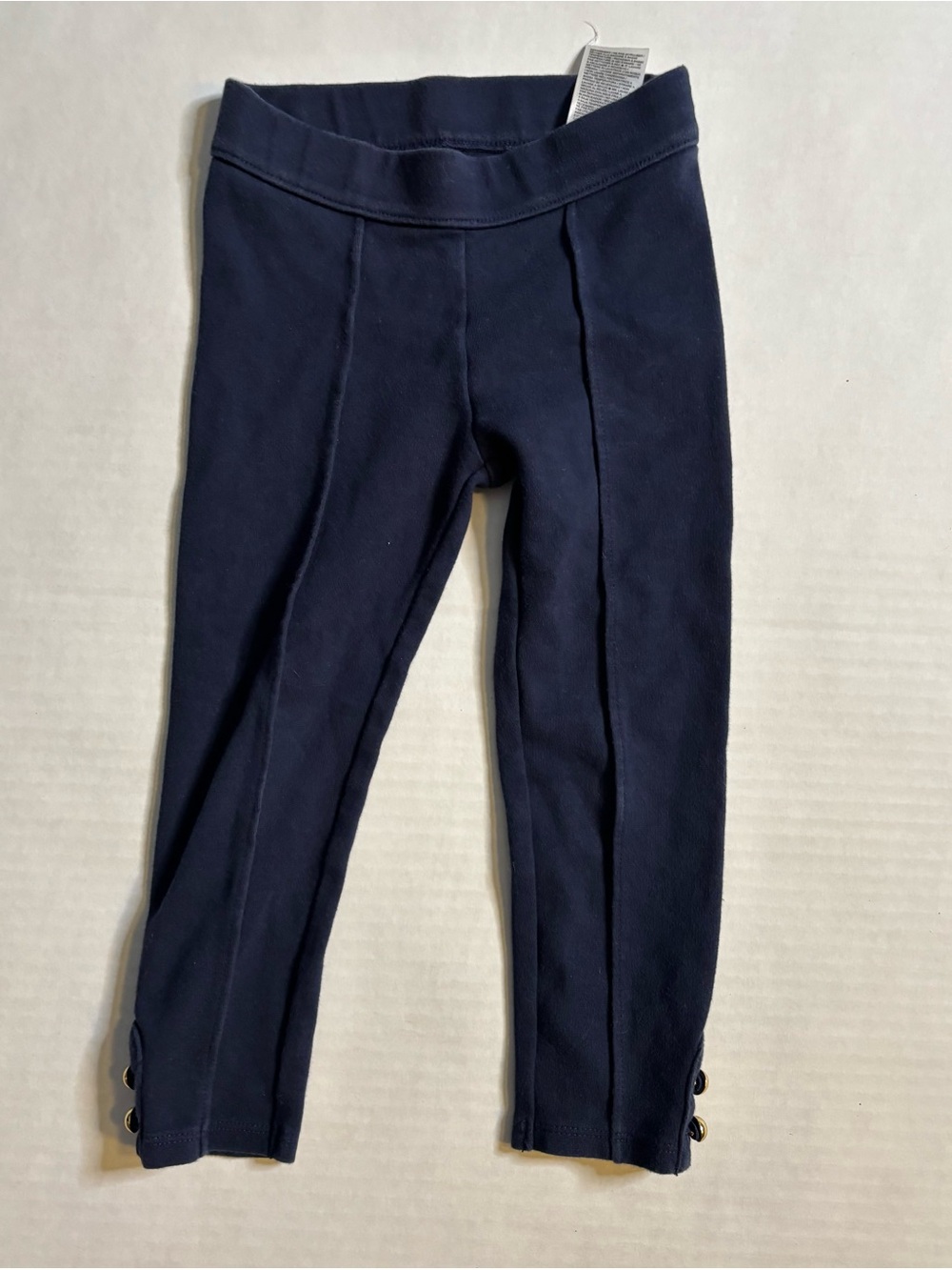 Janie and Jack Girls 3T Navy Blue Leggings with Gold Button Detail
